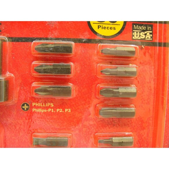 NEW Craftsman 30 Pc Screwdriver Bit Set w/ Storage Case Red 925633 NOS Seal Vtg - Picture 6 of 11